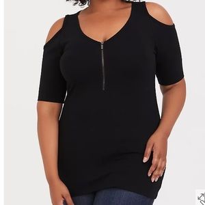 Torrid cold shoulder zip up